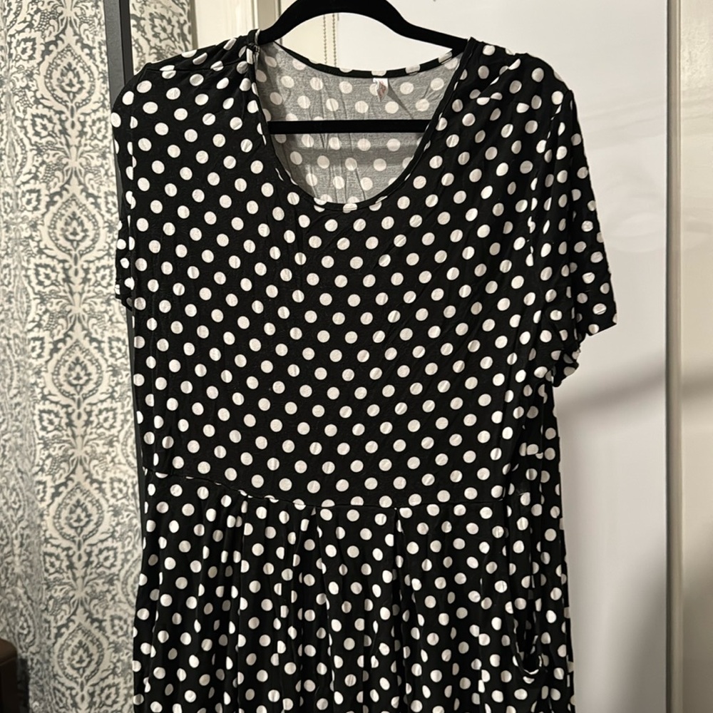 Black with white polka dots